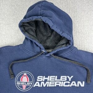 Vintage Shelby Cobra mustang Racing American Hoodie Mens XL Blue  Sweatshirt